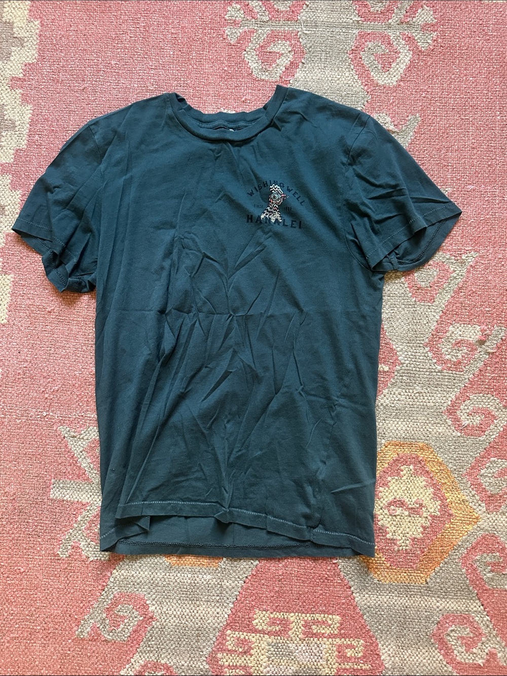 Men's Dark Teal Graphic Crew Neck T-Shirt